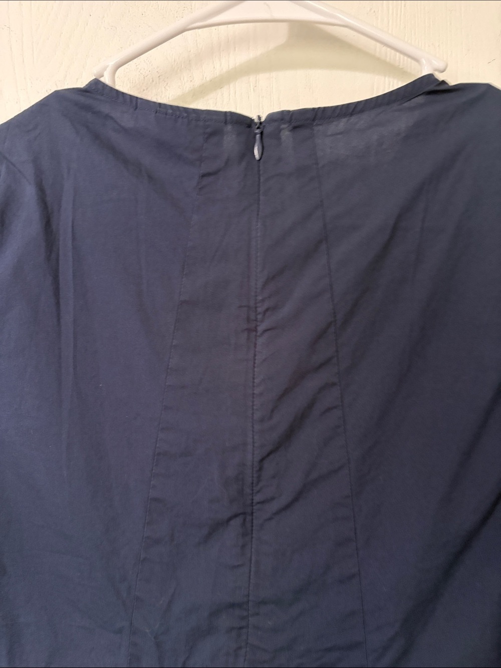 Anthropologie HD In Paris Pleated Poplin Top Navy Like New Size Medium - Picture 5 of 6